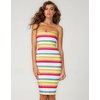 Motel Ursula Pencil Dress in Silver Rainbow Print