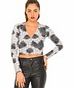 Motel Wrap Plunge Neck Crop Top in Static Rose