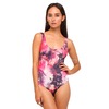 Motel Rocks Motel Zandra Classic Swimsuit in Pink Forest Print