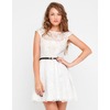 Motel Zee Zee Cap Sleeve Dress in White Lace