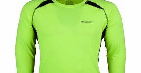 Mountain Warehouse Glide Long Sleeve Top Mens Bike Cycle Bretahable Baselayers Base Layer Top Yellow X-Large