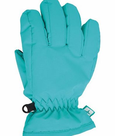 Mountain Warehouse Kids Childrens Snowproof Elasticated Cuffs Fleece Lined Ski Snowboarding Gloves Teal Medium