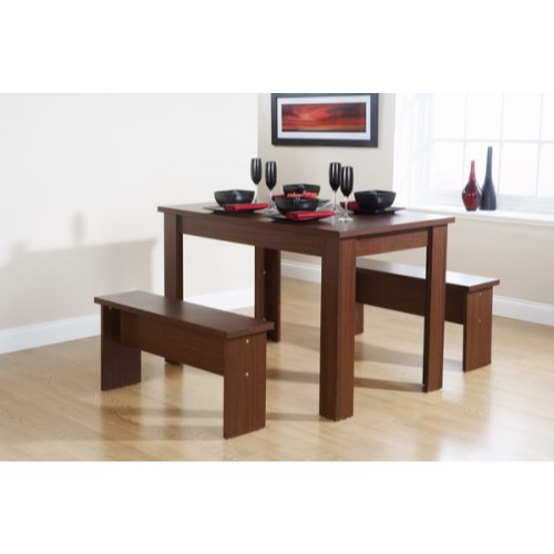 Chicago Bench Dining Set in Walnut