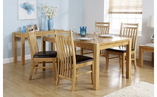 Mountrose Evelyn Dining Set in Natural Oak