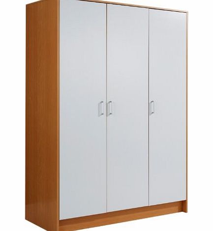 Mountrose Oslo Beech 3 Door Wardrobe, White Gloss