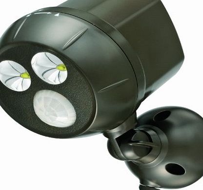 Mr Beams MB390 300-Lumen Weatherproof Wireless Battery Powered LED Ultra Bright Spotlight with Motion Sensor, Dark Brown