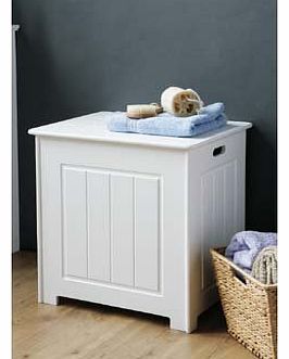 MS INTL NEW STORAGE CHEST CABINET WHITE WOOD BASKET LAUNDRY BIN