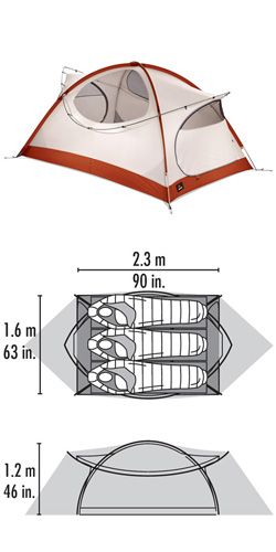 MSR ELBOW ROOM 3P TENT - GREEN