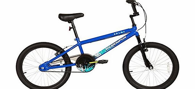 Muddyfox Unisex Splat BMX Freestyle Steel Frame and Handlebars Solid Chainwheel Blue/Black 20 Inch