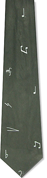 music Notes Handpainted Silk Tie