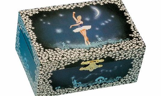 Blue Jewellery Box Ballerina Playing ``Ballerina``