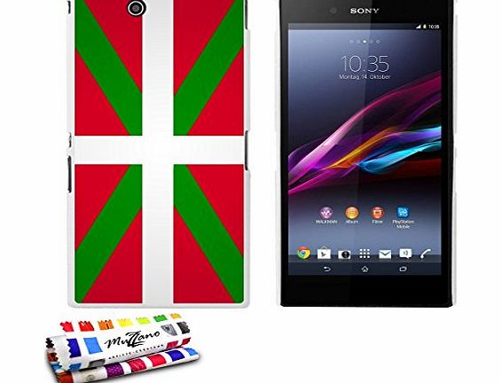 MUZZANO GENUINE Extra-Slim rigid White Case Flag Basque country By MUZZANO for SONY XPERIA Z ULTRA