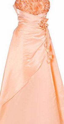 MY EVENING DRESS Ladies Long Taffeta Evening Dress Flower Wrap Layered Formal Elegant Dresses Ball Gown Womens Silver Size 8