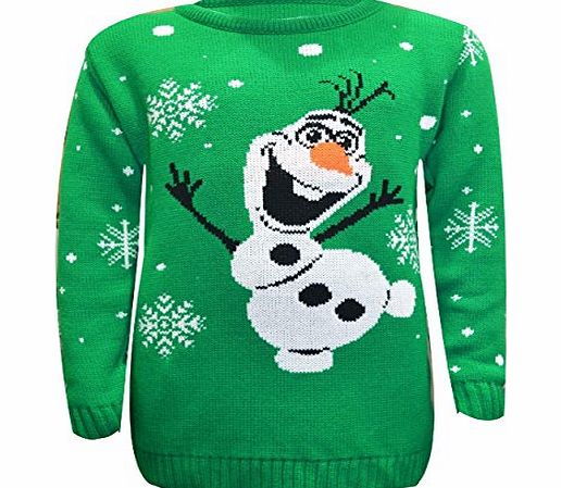 My Fashion Store NEW CHILDREN KIDS UNISEX BOY GIRL OLAF FROZEN CHRISTMAS JUMPER SWEATER UK SIZE 5-14 (9-10 YEAR, BLAC