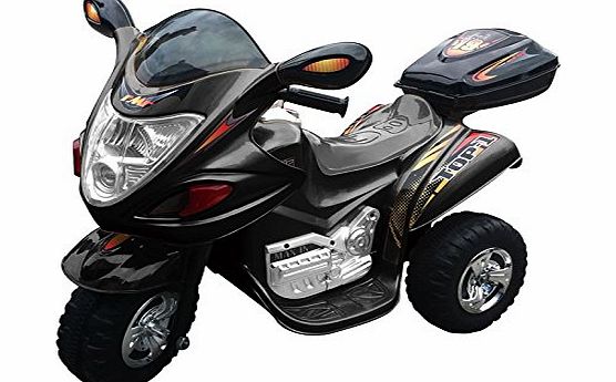 KIDS CHILDRENS ELECTRIC RIDE ON TOY POLICE MOTORBIKE TRIKE TRICYCLE MOTORBIKE BIKE 6V BATTERY (BLACK)