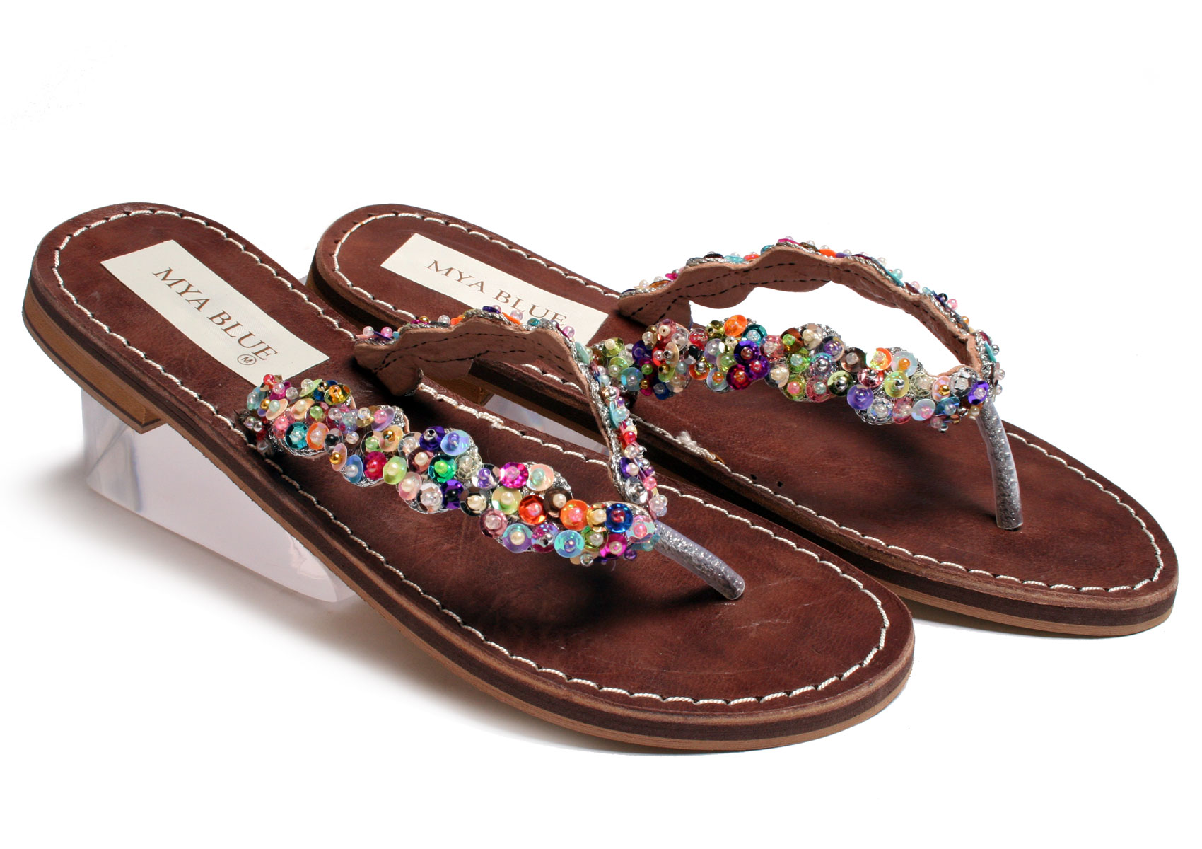 Mya Blue Fez Beaded Sandal by Mya Blue