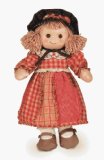 MyDoll Rag Doll Blonde Hair, Red Patchwork Dress - MyDoll