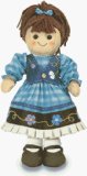 MyDoll Rag Doll Broan Hair, Blue Tartan Dress with Blue Waistcoat - MyDoll