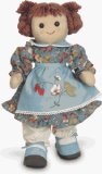 Rag Doll Brown Hair, Blue Strawberry Dress - MyDoll