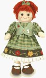 MyDoll Rag Doll Red Hair , Green Tartan Dress with Green Waistcoat - MyDoll