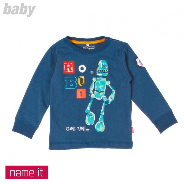 Boys Name It Sakse Long Sleeve T-Shirt - Ink Blue