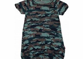 Name It Girls Lya Teal Camo Print Jersey Tunic