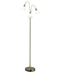 Naples Antique Brass 3 Light Floor Lamp