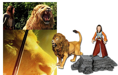 narnia Prince Caspian Beast Riders - Aslan with Lucy