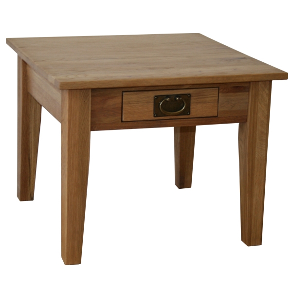 Natasha Solid Oak 1 Drawer Square Coffee Table