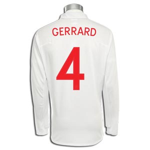 Umbro 09-10 England World Cup L/S home (Gerrard 4)