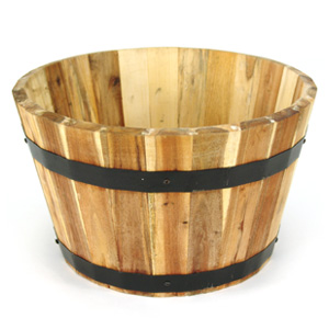 Acacia Barrel Planter - 460mm diameter