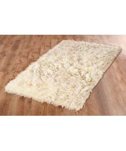 Natural Flokati Wool Rug - 150 x 90cm