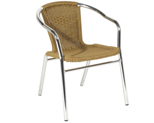 Natural wicker armchair