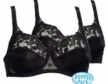 Naturana Pack of 2 Underwired Bra 887543 40 B 2 x black