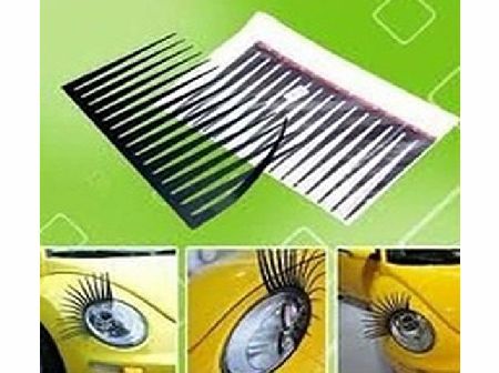 NBNA100 2x 3D Car Headlight Eyelashes Stickers Fashion Cool Universal Black