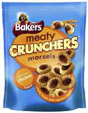 Bakers Meaty Crunchers Morsels Dog Treats 125g