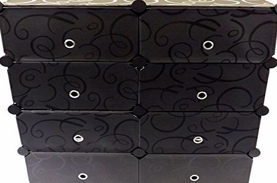 Neusu Large Heavy Duty Metal Shoe Rack Deluxe With Doors - Black - 20 Pairs Shoe Storage - 15kg Capacity Per Metal Shelf - 75cmx35cmx75cm