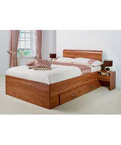 nevada Walnut Effect Double Bed with Memory Foam Mattress