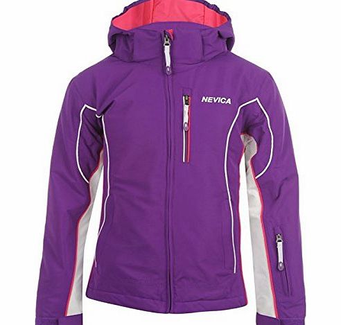 Nevica Kids Meribel Ski Jacket Junior Girls Snow Coat Winter Skiwear Clothing Purple/White 11-12 (LG)