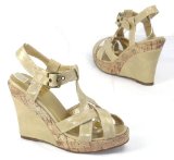 Garage Sandals - Billboard - Womens Wedge Sandal - Taupe Size 4 UK