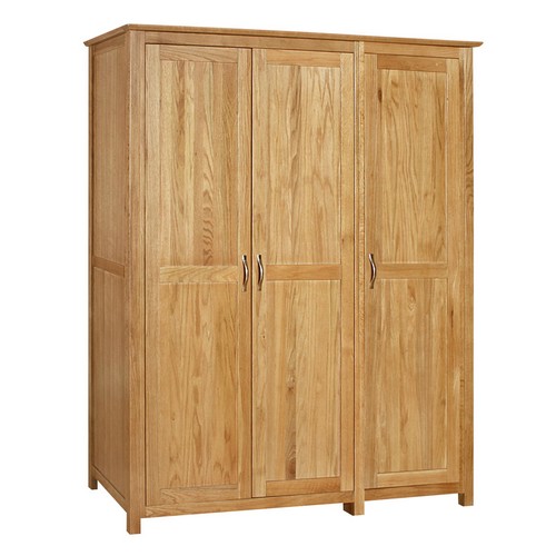 New Dorset Oak Triple Full Hanging Wardrobe