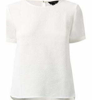 Cream Crepe Bobble Textured T-Shirt 3272182