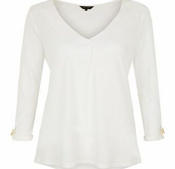 New Look Cream V Neck Utility Blouse 3279981