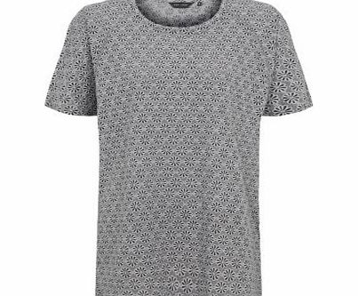 Dark Grey Burnout Daisy Print T-Shirt 2961762