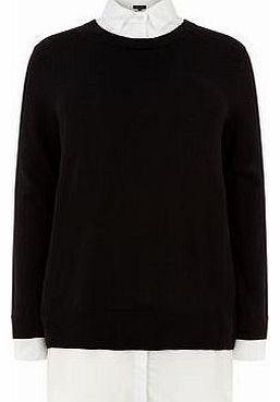 New Look Inspire Black 2 in 1 Jumper Blouse 3187888