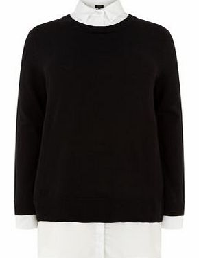 New Look Inspire Black 2 in 1 Jumper Blouse 3187890