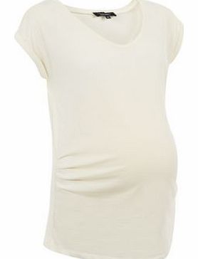 Maternity Cream V Neck T-Shirt 3136178