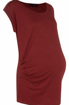 Maternity Dark Red Raw Edge T-Shirt 3232392