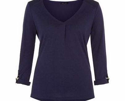 New Look Navy V Neck Utility Blouse 3313788