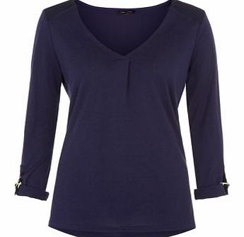 Navy V Neck Utility Blouse 3313789